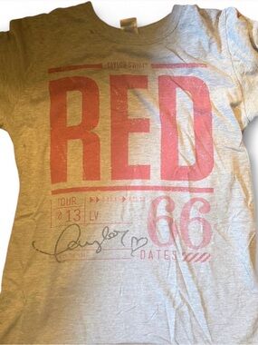 Gildan Light Gray Tee with Red "RED" Tour Graphic
